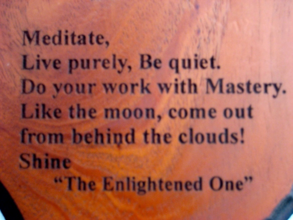 Meditate, Live purely, Be quiet. Do your work with Mastery. Like the Moon, come out from behind the clouds! Shine. - 'The Enlightened One'